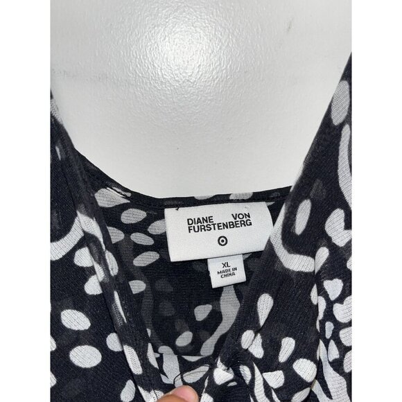 Diane Von Furstenberg by Target Black & White Spaghetti Strap Women's Mini Dress - Picture 2 of 9